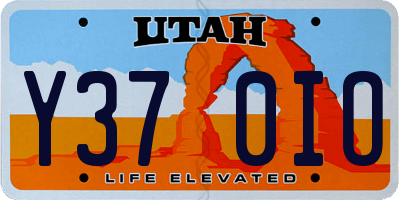 UT license plate Y370IO
