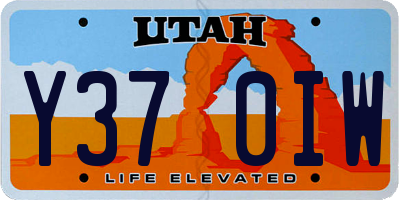 UT license plate Y370IW