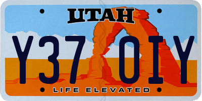 UT license plate Y370IY