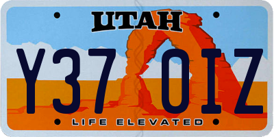 UT license plate Y370IZ