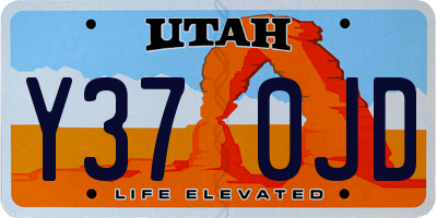UT license plate Y370JD