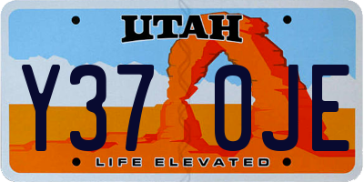 UT license plate Y370JE
