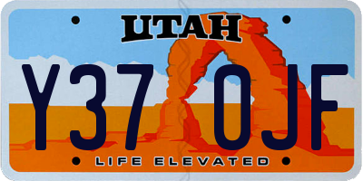 UT license plate Y370JF