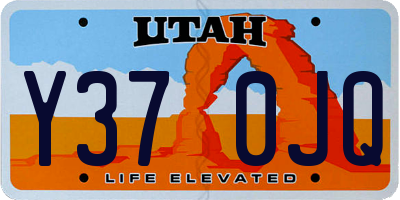 UT license plate Y370JQ