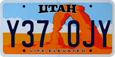UT license plate Y370JY