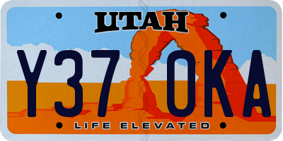 UT license plate Y370KA