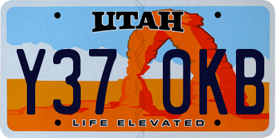 UT license plate Y370KB