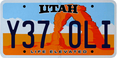 UT license plate Y370LI