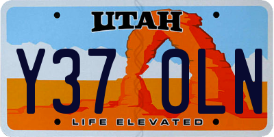 UT license plate Y370LN