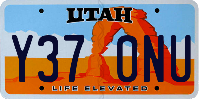 UT license plate Y370NU