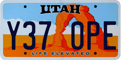 UT license plate Y370PE