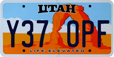 UT license plate Y370PF