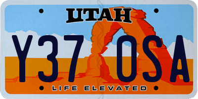 UT license plate Y370SA