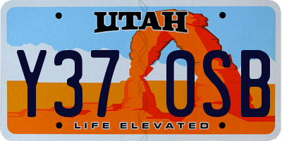 UT license plate Y370SB