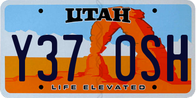 UT license plate Y370SH