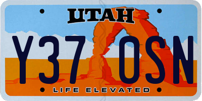 UT license plate Y370SN