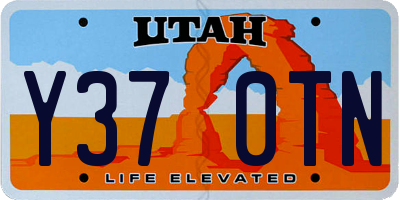 UT license plate Y370TN