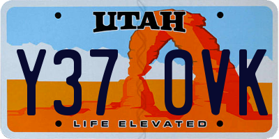UT license plate Y370VK