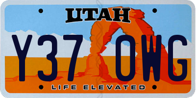 UT license plate Y370WG