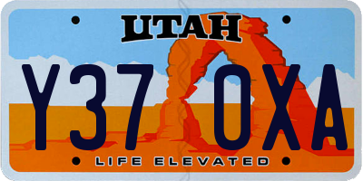 UT license plate Y370XA