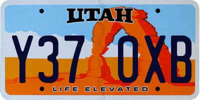 UT license plate Y370XB