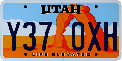 UT license plate Y370XH