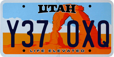 UT license plate Y370XQ