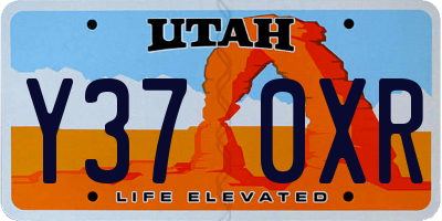 UT license plate Y370XR