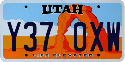 UT license plate Y370XW