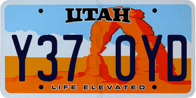 UT license plate Y370YD