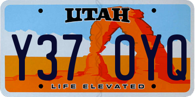 UT license plate Y370YQ