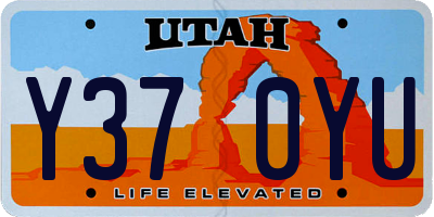 UT license plate Y370YU