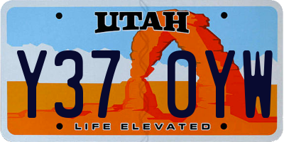 UT license plate Y370YW