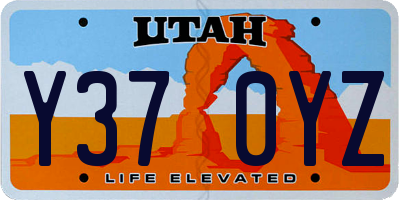 UT license plate Y370YZ