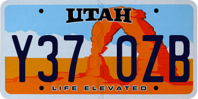 UT license plate Y370ZB