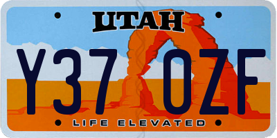 UT license plate Y370ZF