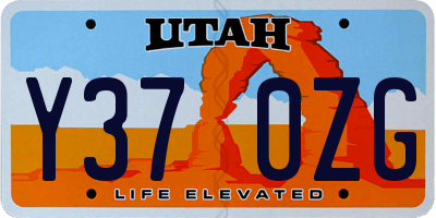 UT license plate Y370ZG