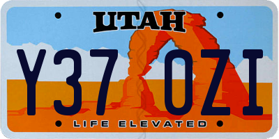 UT license plate Y370ZI