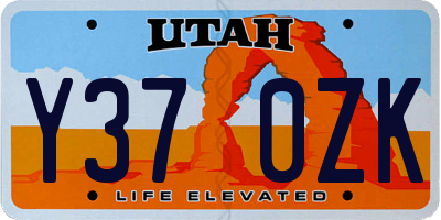 UT license plate Y370ZK