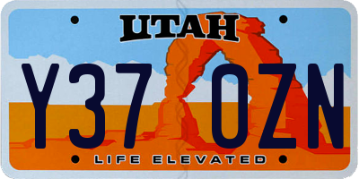 UT license plate Y370ZN