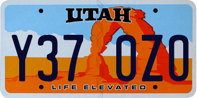 UT license plate Y370ZO