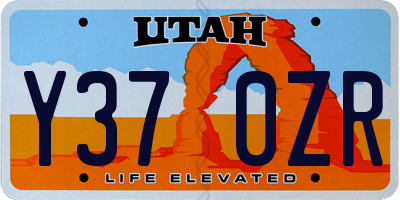 UT license plate Y370ZR