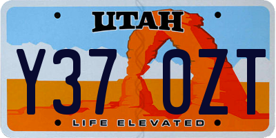 UT license plate Y370ZT