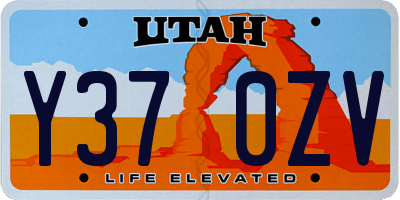 UT license plate Y370ZV