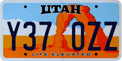 UT license plate Y370ZZ