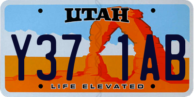 UT license plate Y371AB