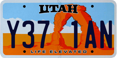 UT license plate Y371AN