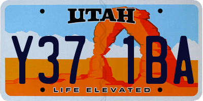 UT license plate Y371BA