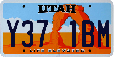 UT license plate Y371BM
