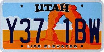 UT license plate Y371BW
